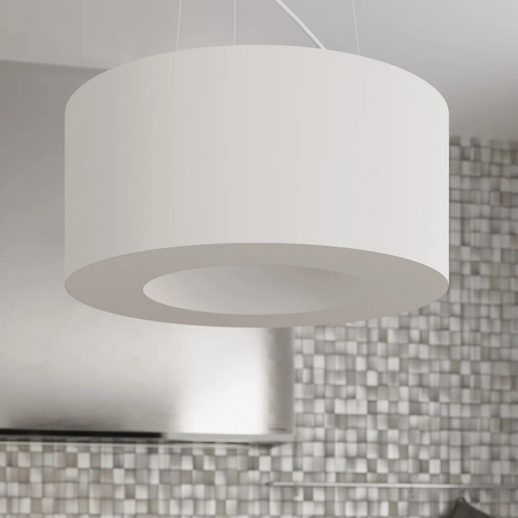Závesné svietidlo Saturno Slim, 1x biele textilné tienidlo, (biely plast), (fi 90 cm)