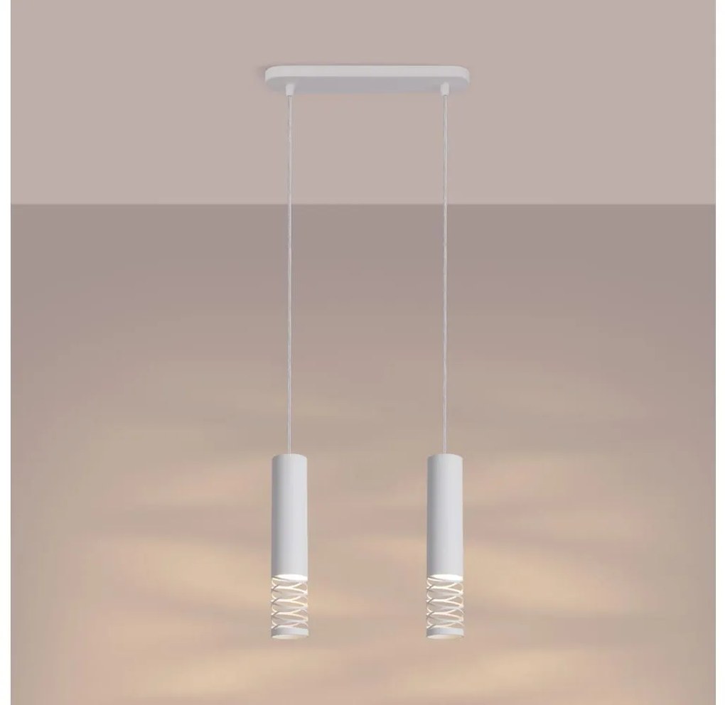 Sollux SL.1687 - Luster na lanku LAMI 2xGU10/10W/230V biela