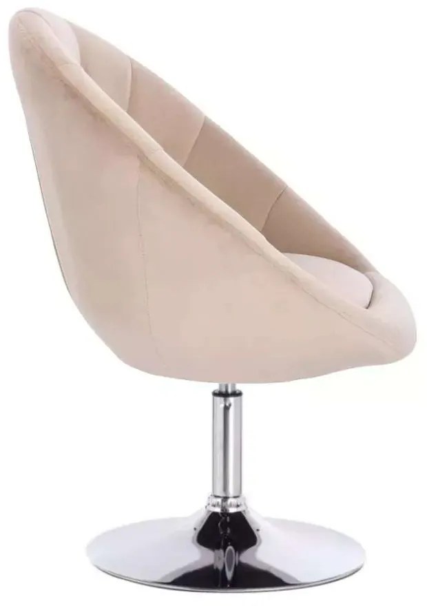 LuxuryForm DESIGN Kreslo VERA VELUR na striebornom tanieri - latte