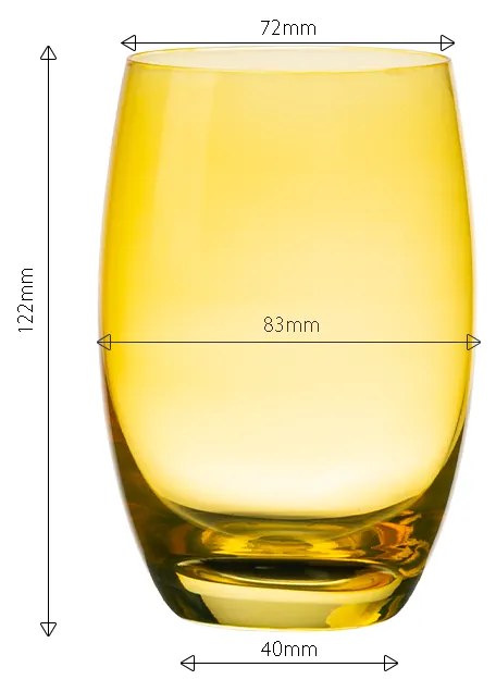 Poháre Tumbler žlté 460 ml 6 ks - Optima Glas Lunasol - 322832