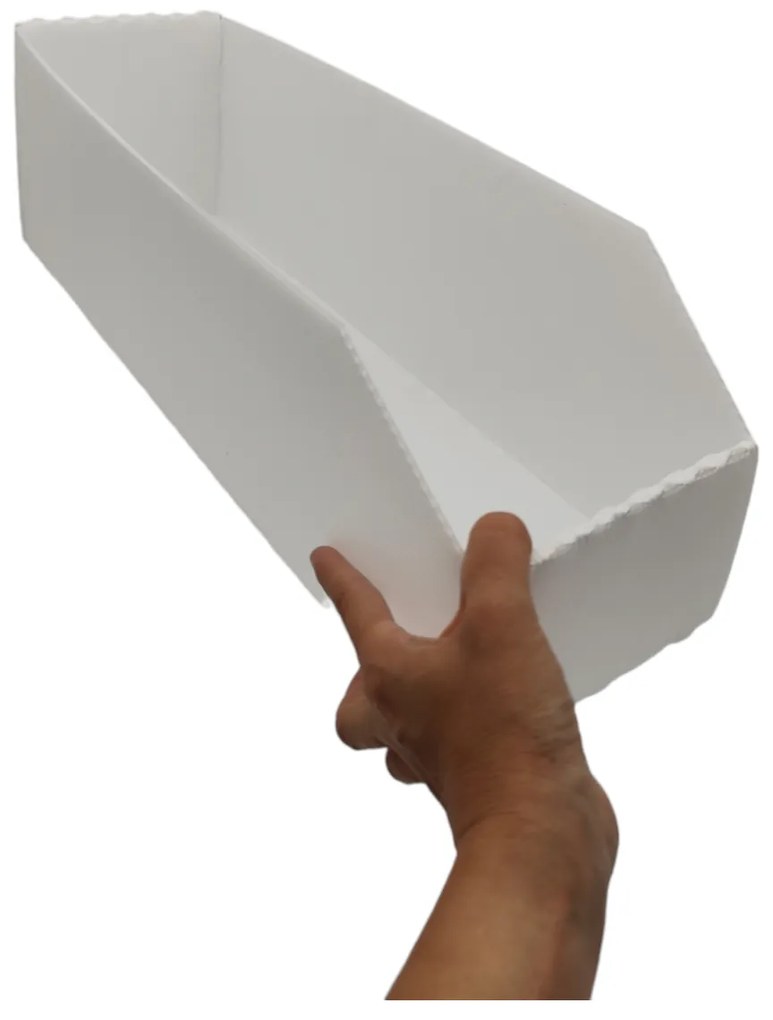 Úložný box, plastový biely 15x50x16 cm – do špajze aj do skrine KARTONPLAST