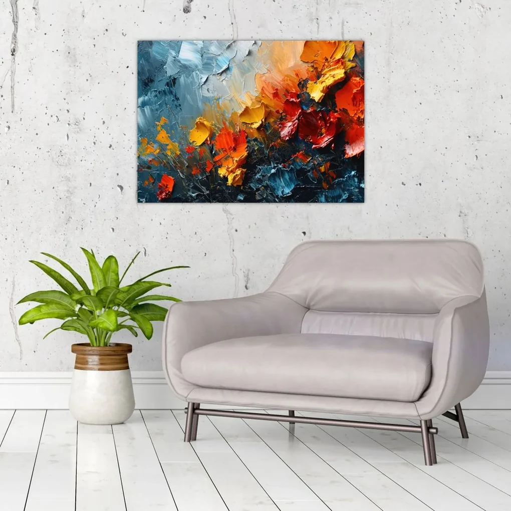 Obraz - Abstraktná maľba kvetov III. (70x50 cm)