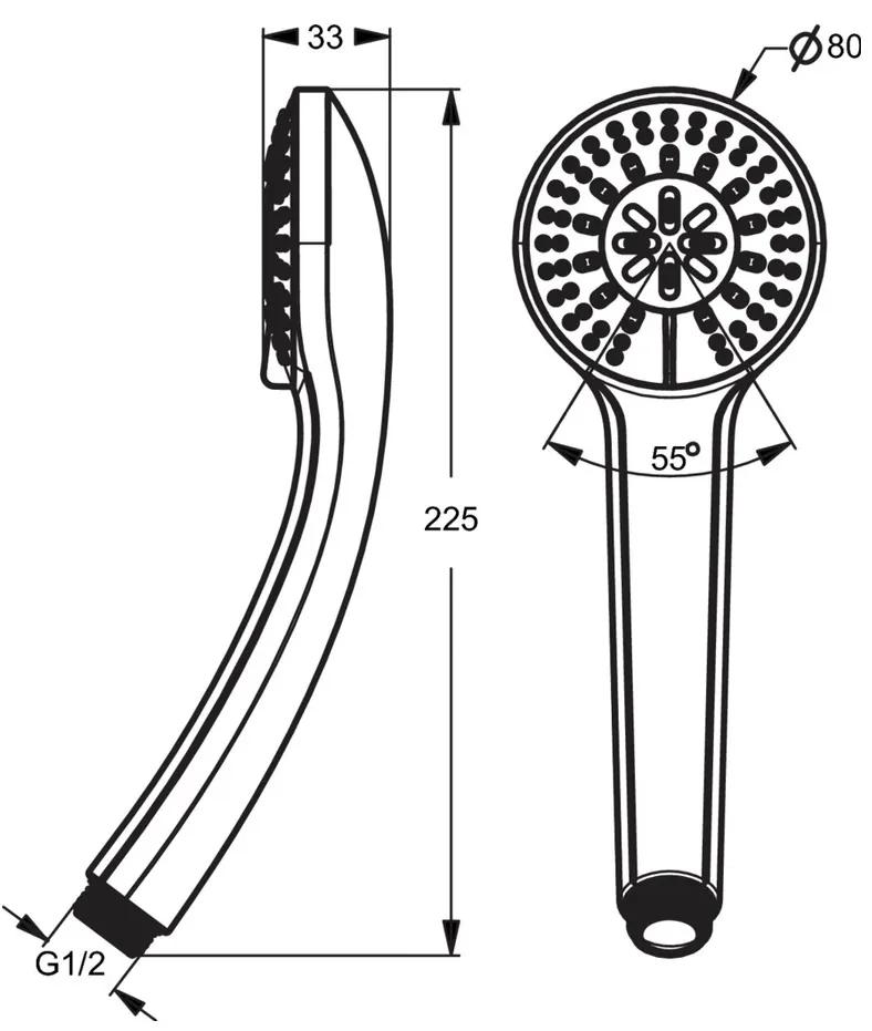 Ideal Standard Idealrain - Ručná sprcha S3 Ø 80 mm, chróm B9401AA