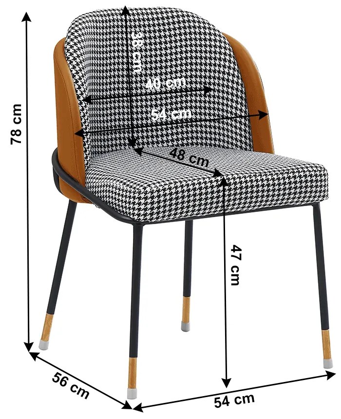 Jedálenská stolička Rodon (čiernobiela + camel). Vlastná spoľahlivá doprava až k Vám domov. 1034334