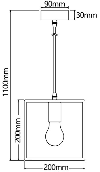 Aigostar - Drevený luster na lane 1xE27/60W/230V borovica