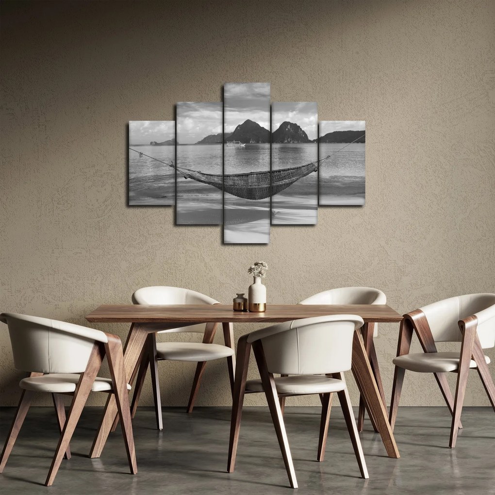 Obraz - Hojdacia sieť na pláži (150x105 cm)