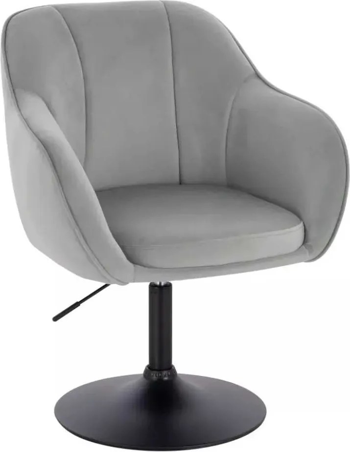 LuxuryForm DESIGN Stolička AVOLA VELUR na čiernom tanieri - svetlo šedá