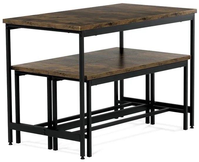 Autronic BONTEC Jedálenský set s 2 stoličkami, 110x60x75cm, mdf, old wood, AUT-G1175 OLW Farba: Hnedá