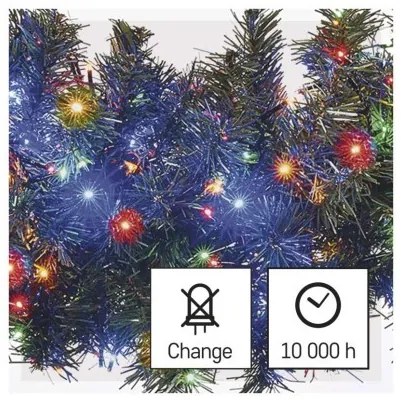LED vánoční řetěz Hedge s časovačem 12 m barevný