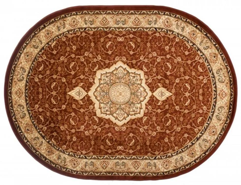 Kusový koberec klasický vzor 2 hnedý ovál 200x300cm