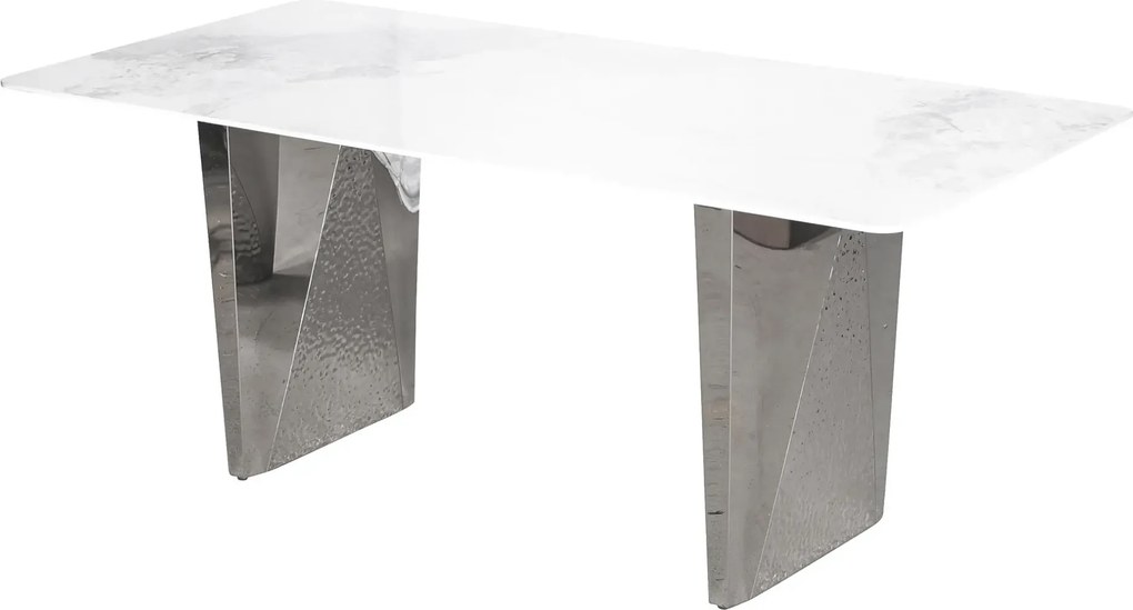 Jedálenský stôl Modig 200 cm strieborný/mramor