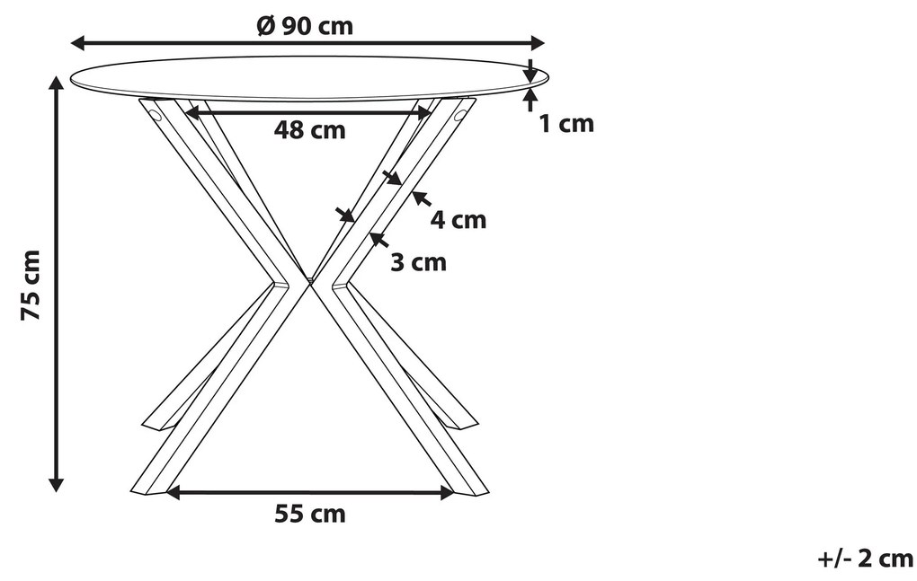 Okrúhly jedálenský stôl so sklenenou doskou ⌀ 90 cm svetlé drevo ALTURA Beliani