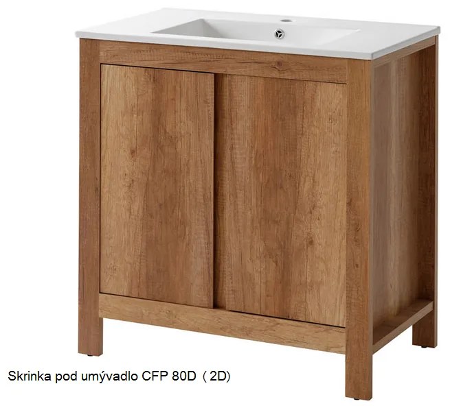 Kúpelňová zostava CLASSIC Oak Classic II: Skrinka pod umývadlo 821 (2D) / (ŠxVxH) 80 x 79 x 46 cm