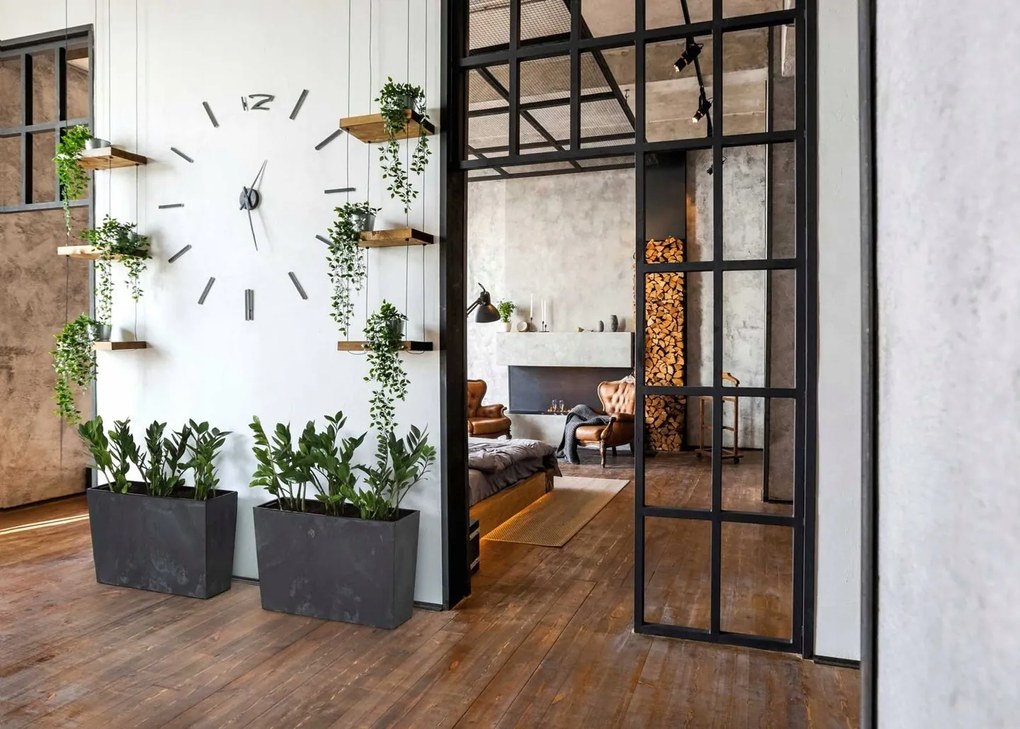 Truhlík s vkladom Bloom čierny betón