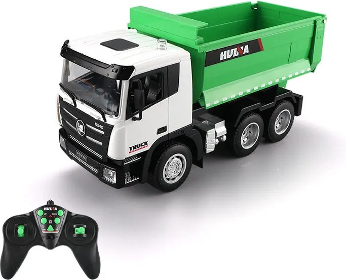 LEAN Toys Diaľkovo ovládaný sklápač RC 1:18, zelený