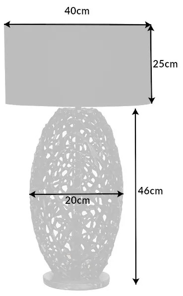 Stolná lampa Leaf 45cm čierna RÁM