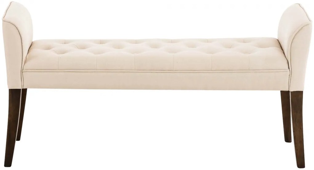 Lavica Cleopatra Chaiselongue látka, nohy antik tmavé - Krémová
