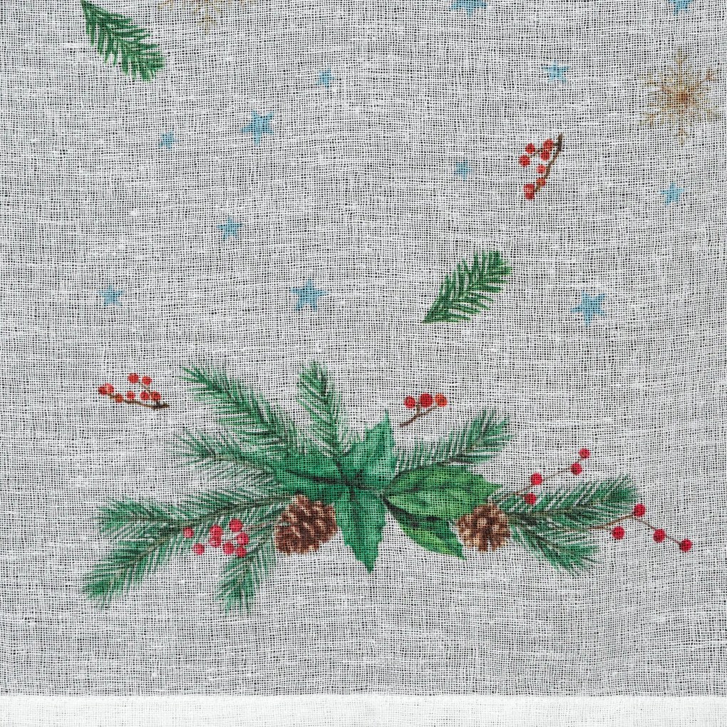 EUROFIRANY KRÁTKA VIANOČNÁ ZÁCLONA NA PÚTKACH XMAS1 90X150 CM VIACFAREBNÁ