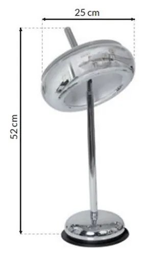 Stolná lampa Mercurio, 1x chrómové kovové tienidlo
