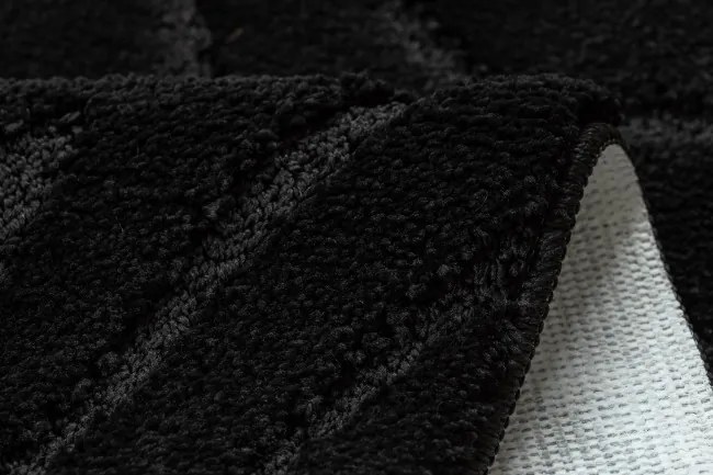 Kúpeľňový koberček SUPREME WAVES vlny, čierny kruh