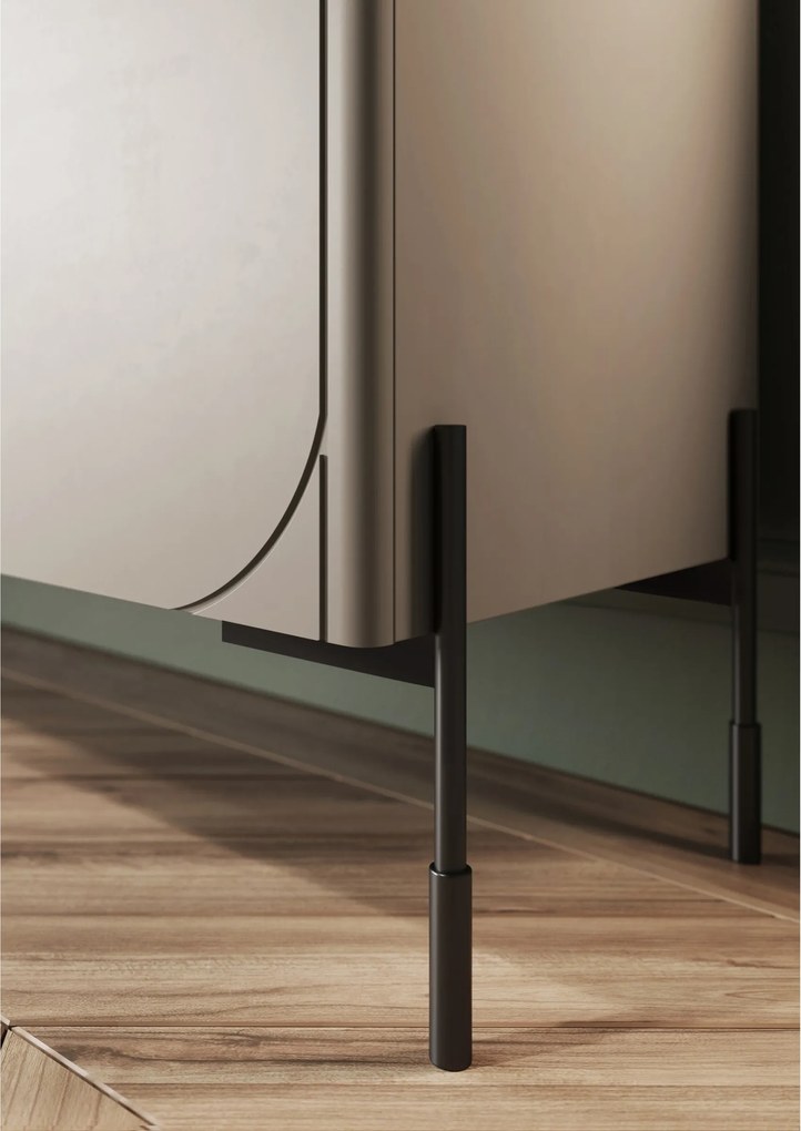 Komoda Sonatia 150 cm - kašmírová / čierna