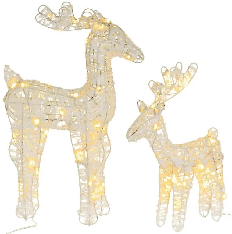 Nexos 85991 Sada 2 trblietavých sobov 45 LED s časovačom, teplá biela