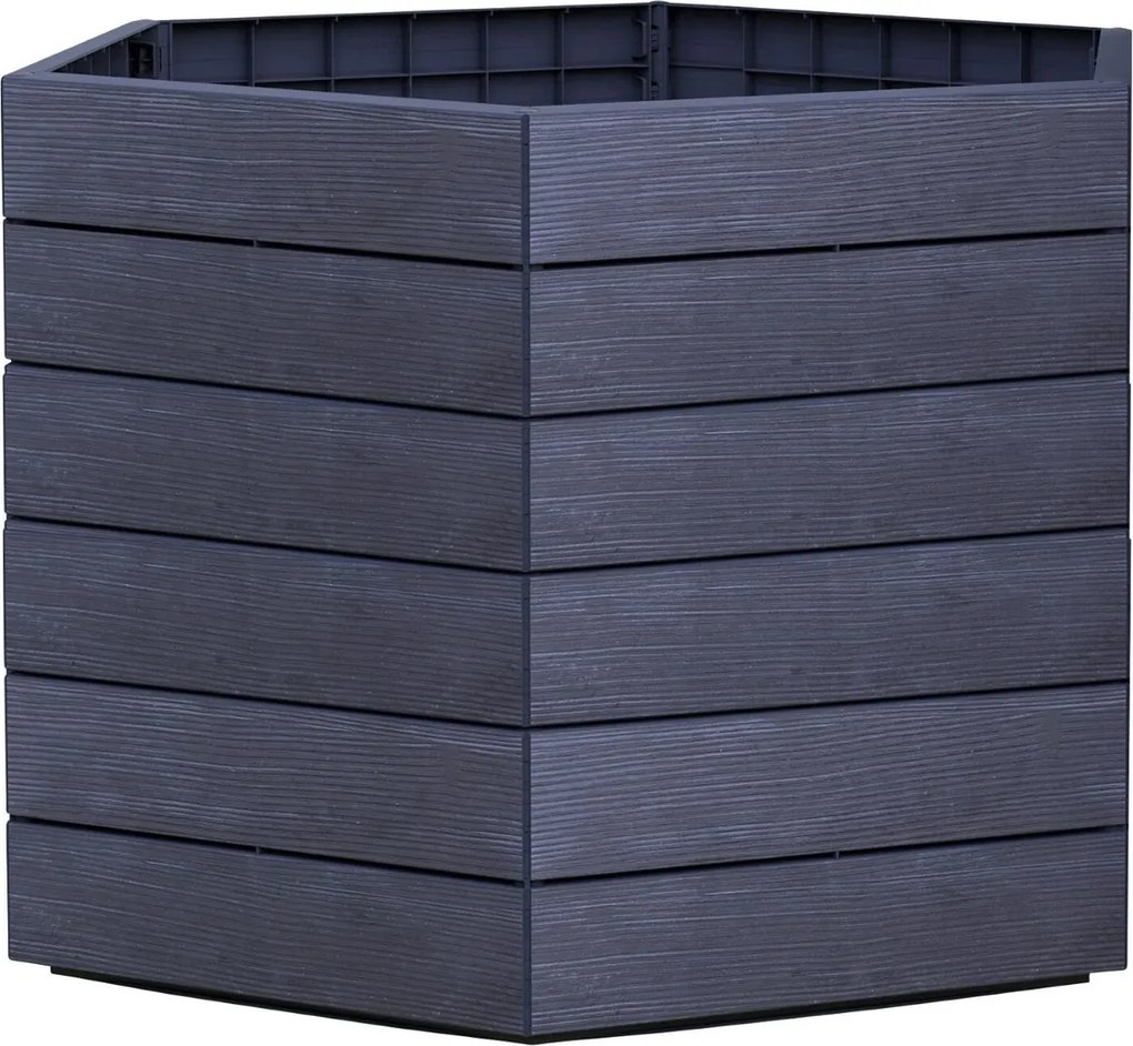 Garantia Ergo Vysoký záhon Wood XL, plast, 145 × 145 × 75 cm, antracit