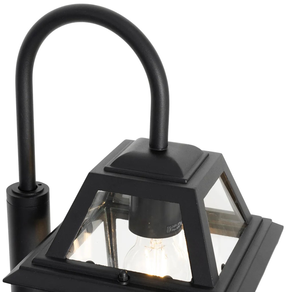 Klasická vonkajšia lampa čierna 135 cm IP44 - Berta