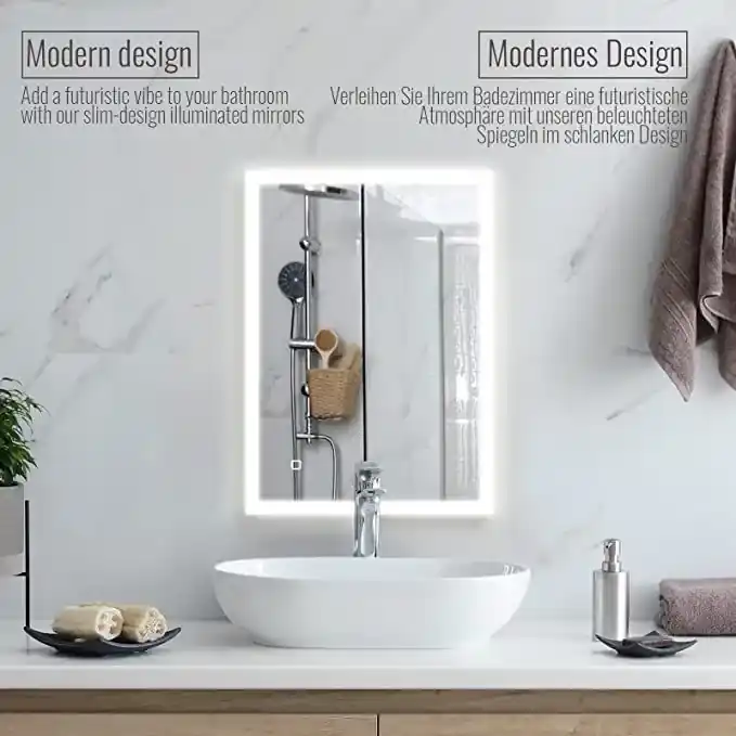 Aquamarin Kúpeľňové LED zrkadlo - 80 x 60 cm | BIANO