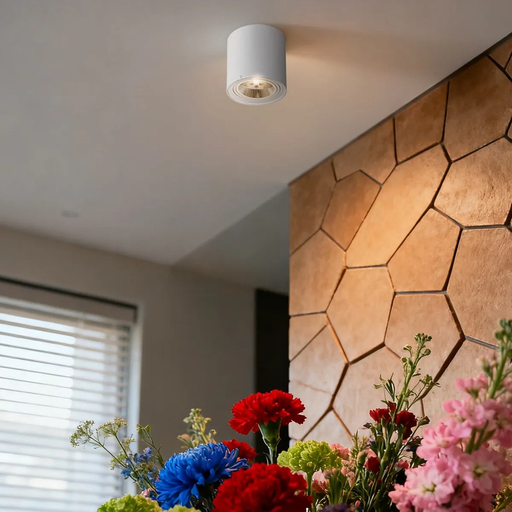 Sada 4 moderných stropných bodových svetiel biela otočná a naklápacia AR111 - Rondoo Up