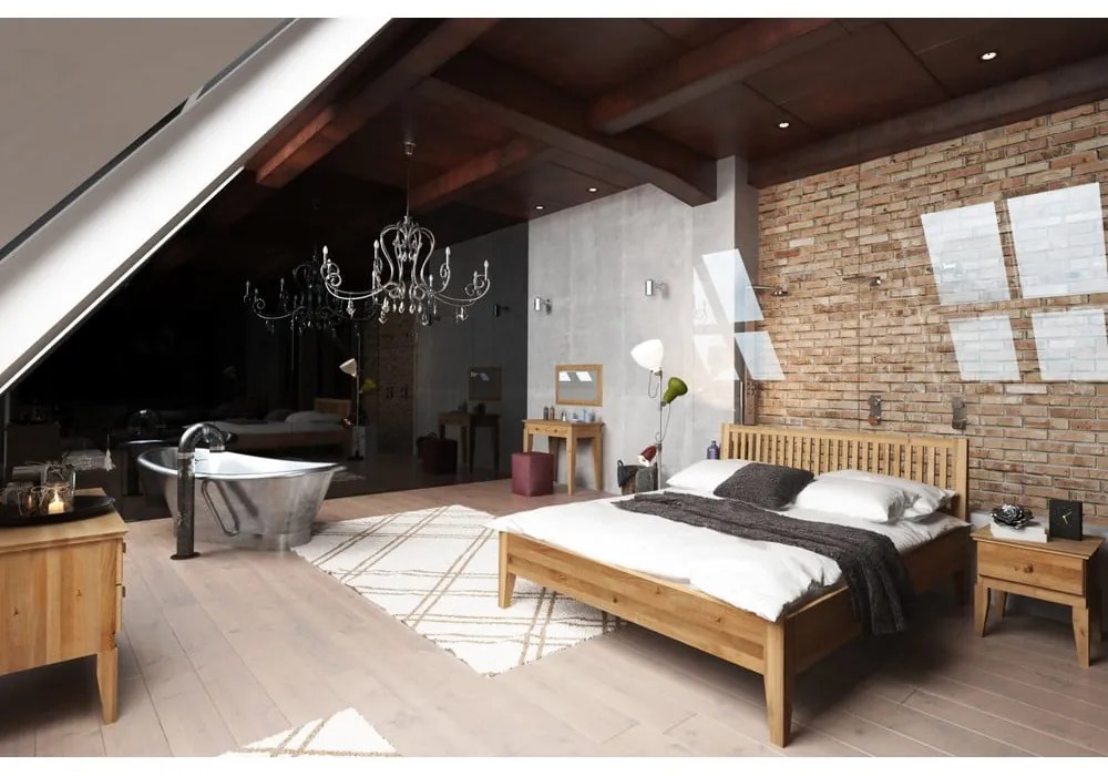 Dvojlôžková posteľ z dubového dreva 140x200 cm Odys - The Beds