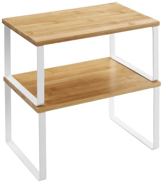 Sada 2x úložných políc MARGE biela/hnedá