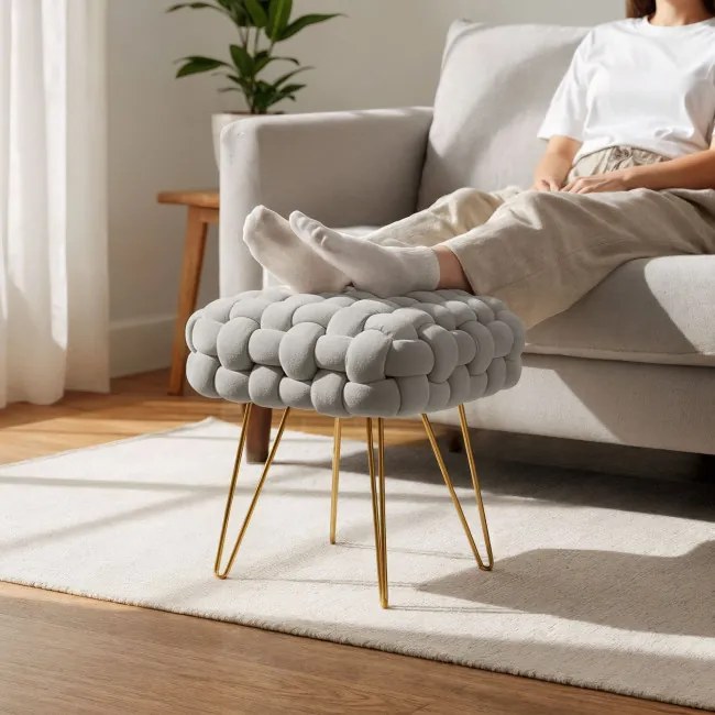 Taburetka DOTTY svetlosivá