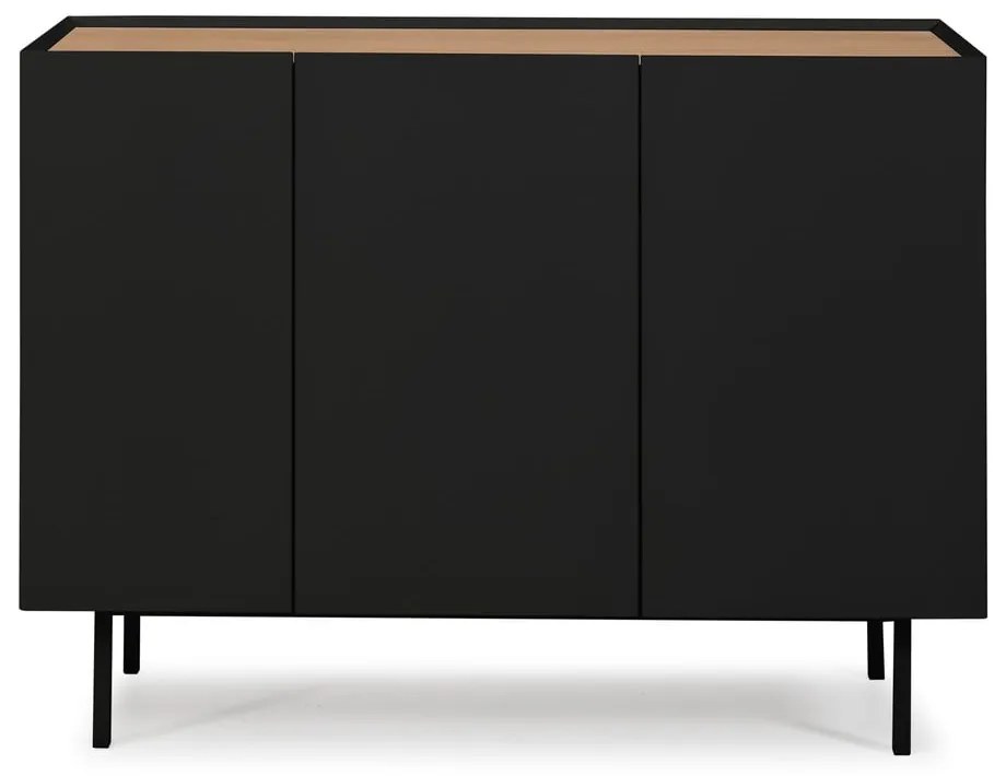 Čierna/v prírodnej farbe nízka komoda v dekore duba 110x85 cm Arista – Teulat