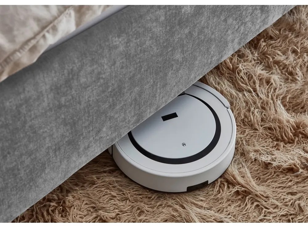 Sivá čalúnená dvojlôžková posteľ s roštom 180x200 cm Piano – Meise Möbel