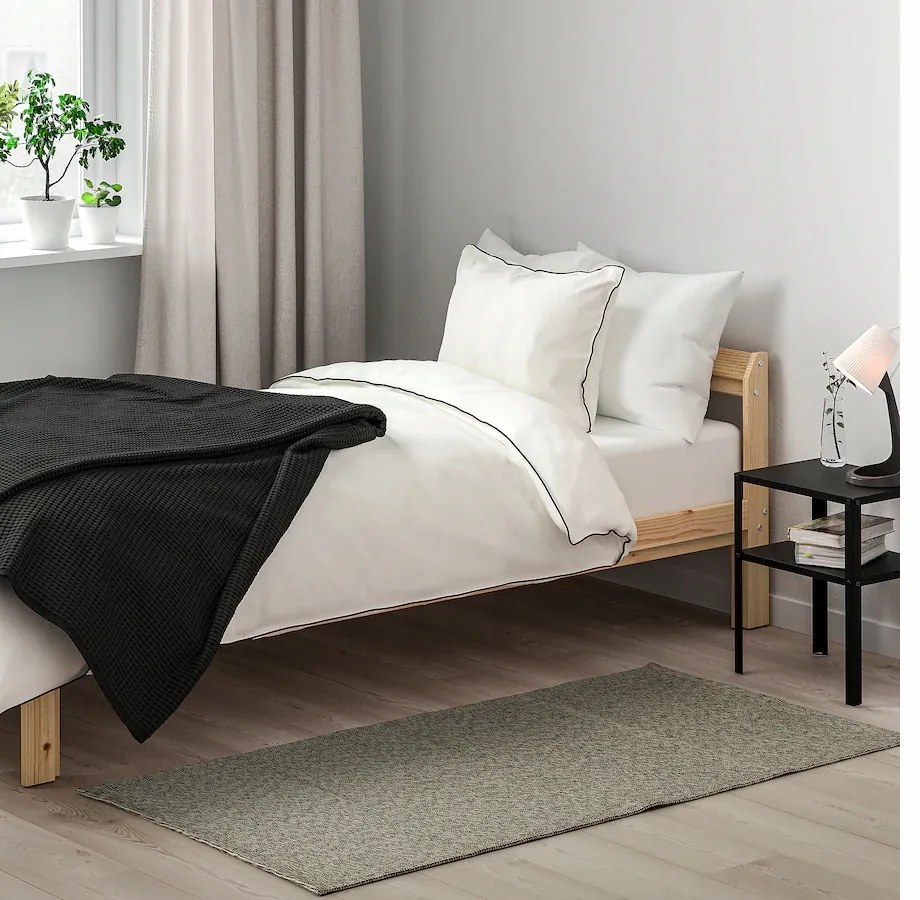 IKEA koberec tkaný na plocho TIPHEDE čierny/prírodný 80x150 cm