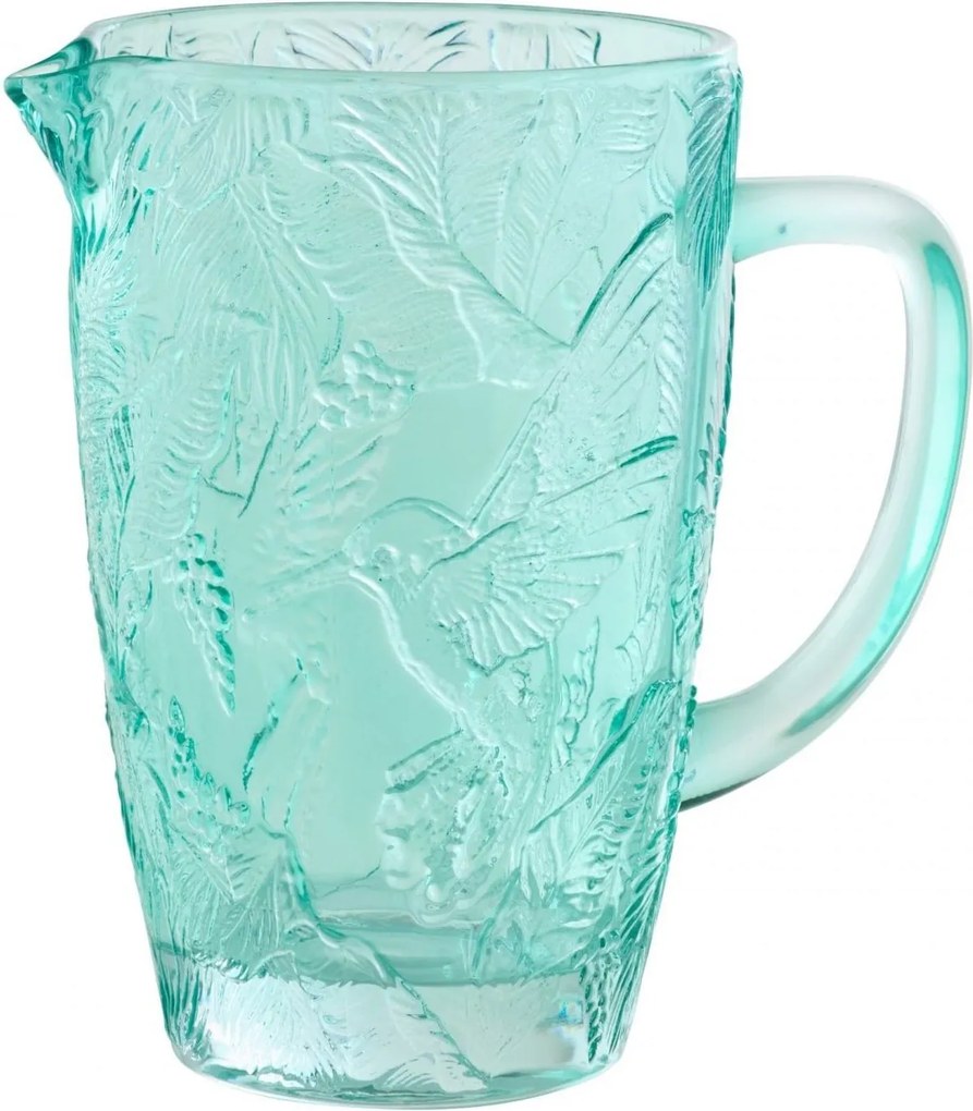 Azúrový sklenený džbán kolibrík Hummin Bird - 19 * 12 * 19 cm / 1000 ml
