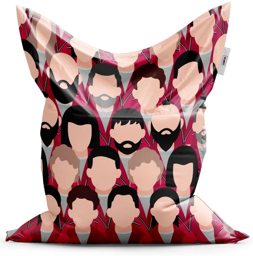 Sablio Sedací vak Money heist Anonymné tváre - 200x140 cm