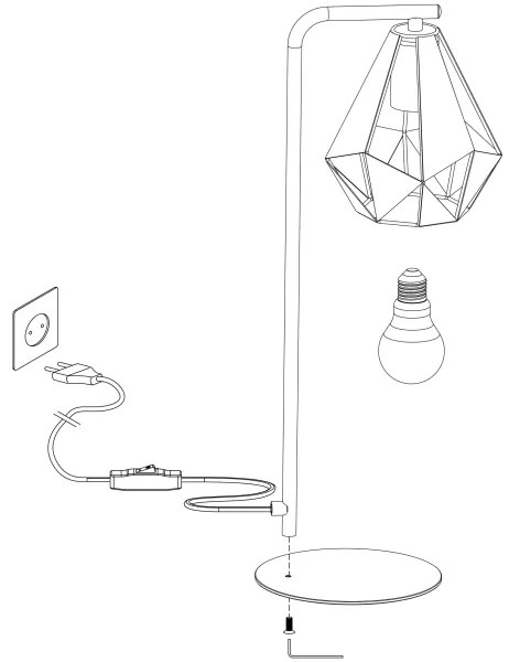Eglo 43058 - Stolná lampa CARLTON 1xE27/60W/230V