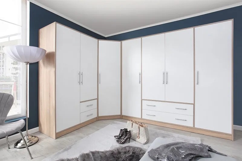 Šatníková skriňa bez zrkadla Smart 3 - dub sonoma / biela