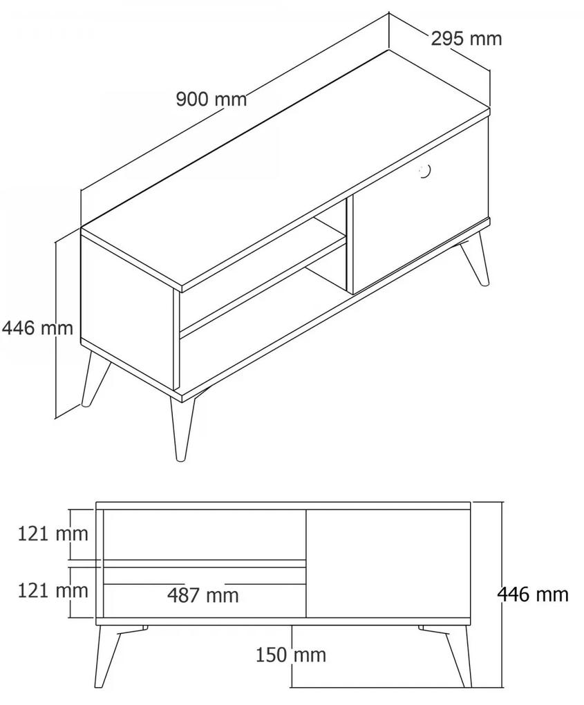 TV stolík Retro 90 cm dub