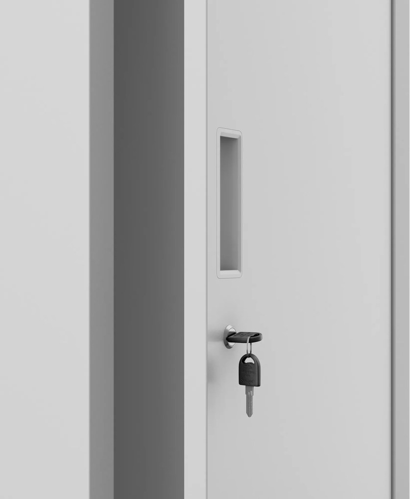 Šatníková skrinka s 2 priehradkami sivá, 400x1800x500 mm: KACPER 1 Plus