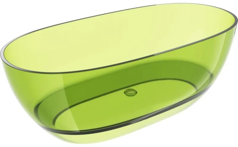 Mexen Pure, voľne stojaca priesvitná vaňa 170 x 80 cm, chrómová zátka, 58071708012