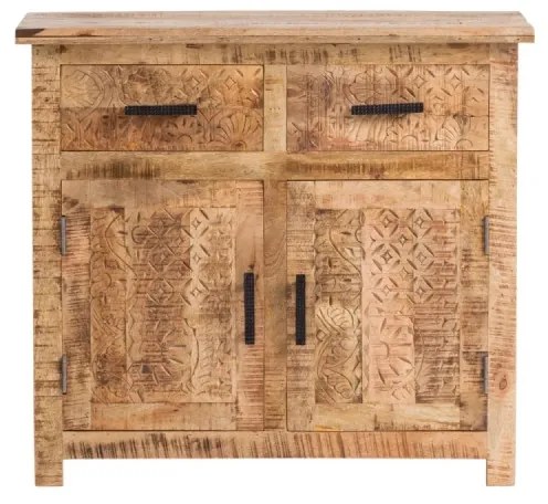 furniture-nabytek.cz - Masívna komoda Bombaj z mangového dreva, lakovaná, hnedá – 90×42×80 cm