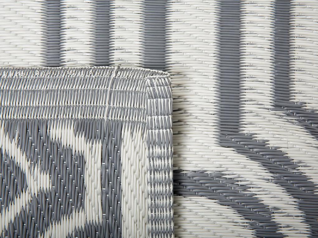 Obojstranný vonkajší koberec 90 x 180 cm sivý BIDAR Beliani