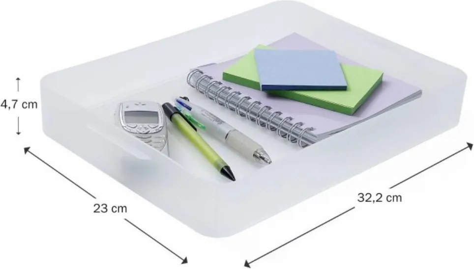 SUNDIS 2. akosť - Plastový úložný organizér Pure Box A4, mliečny