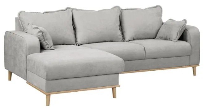 Svetlosivá rohová pohovka (ľavý roh) Beata - Ropez