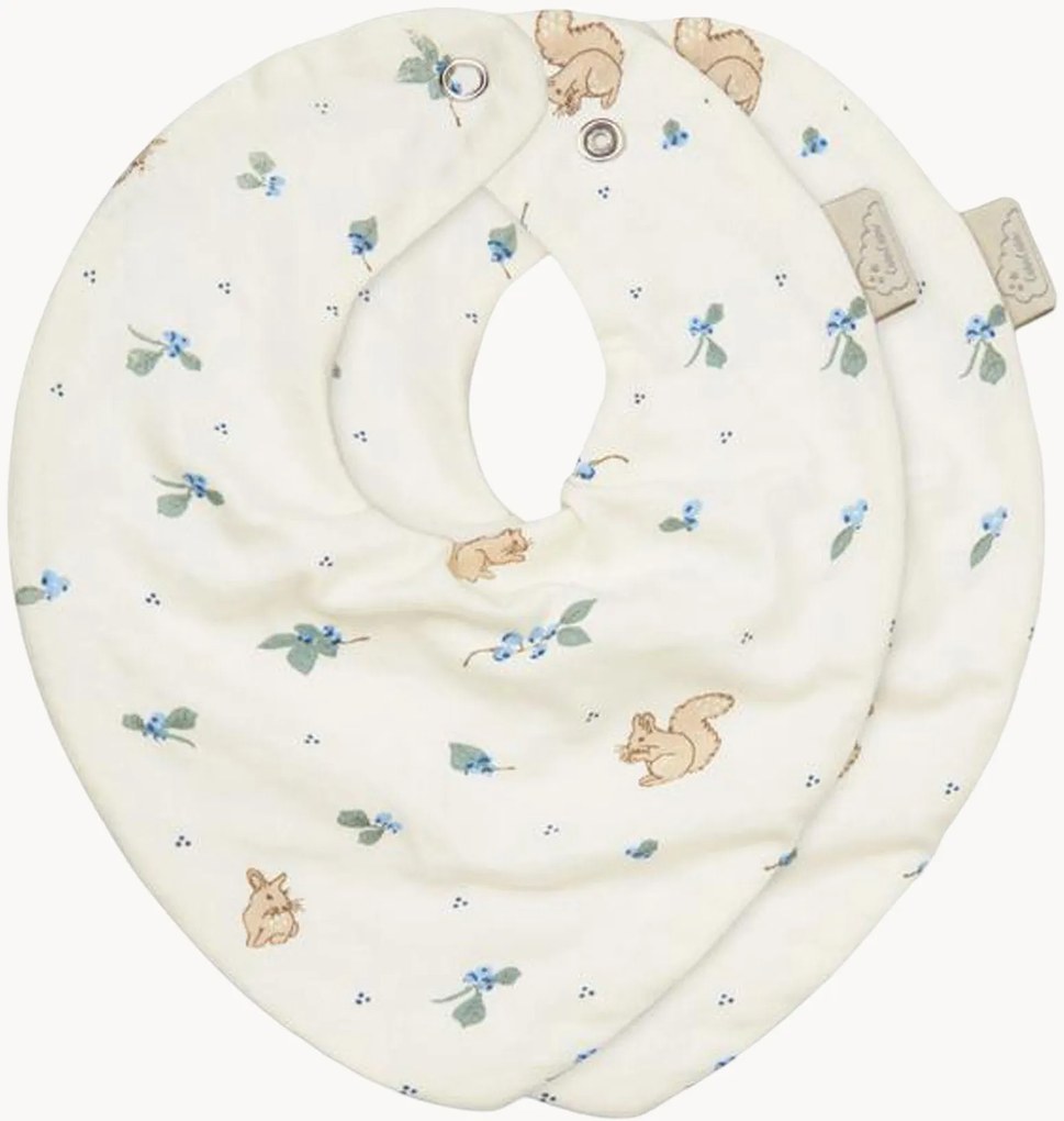 Detské podbradníky z organickej bavlny Blueberries, 2 ks