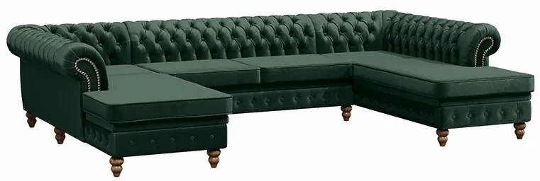 PROXIMA.store - Luxusná sedačka CHESTERFIELD LONG U FARBA NÔH: čierna, DRUH LÁTKY: TORRE - 17, FARBA OZDOBNÝCH ŠPENDLÍKOV: barok