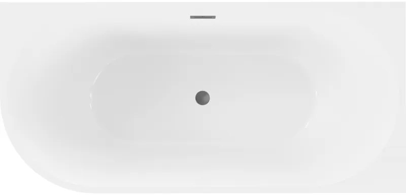 Mexen Mia, voľne stojaca rohová vaňa pravá 160 x 80 cm, biela/čierna, prepad brúsený grafit, 52691608075P-66